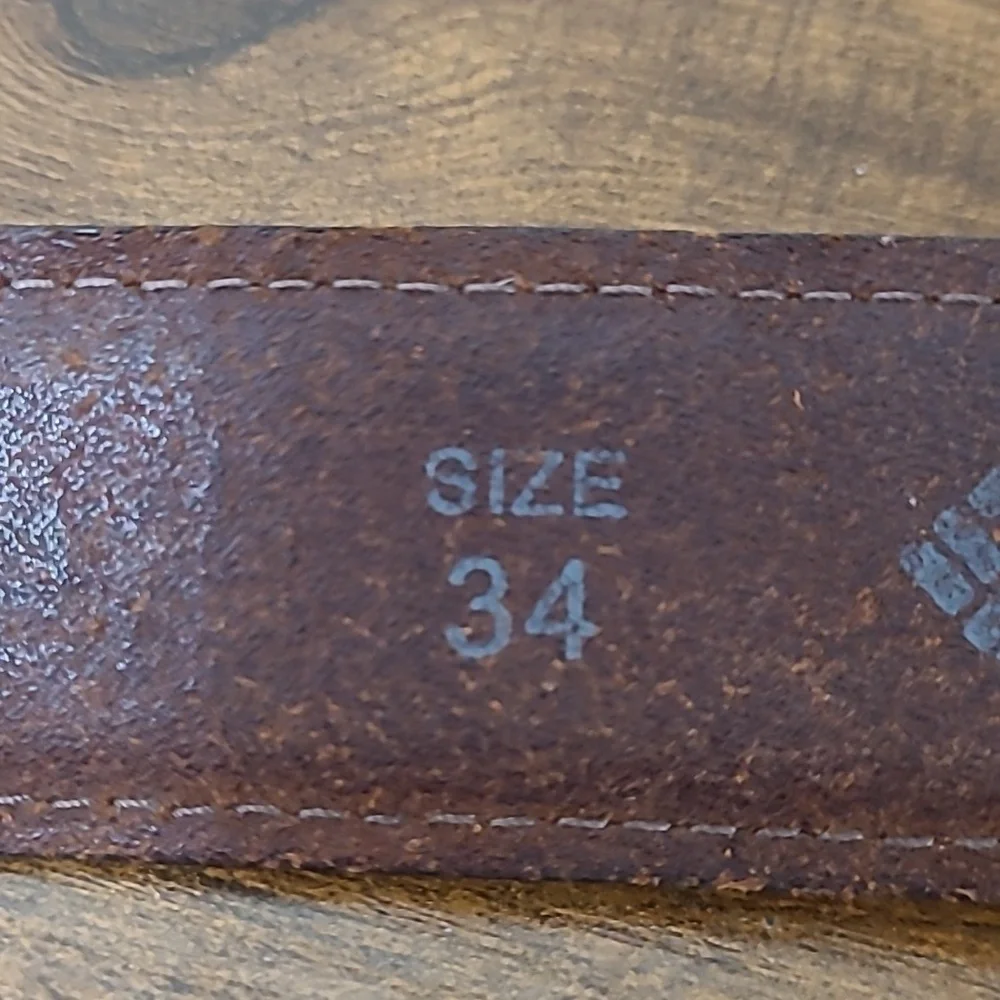 Columbia Dark Brown Leather Belt with Silver Hardware size 34